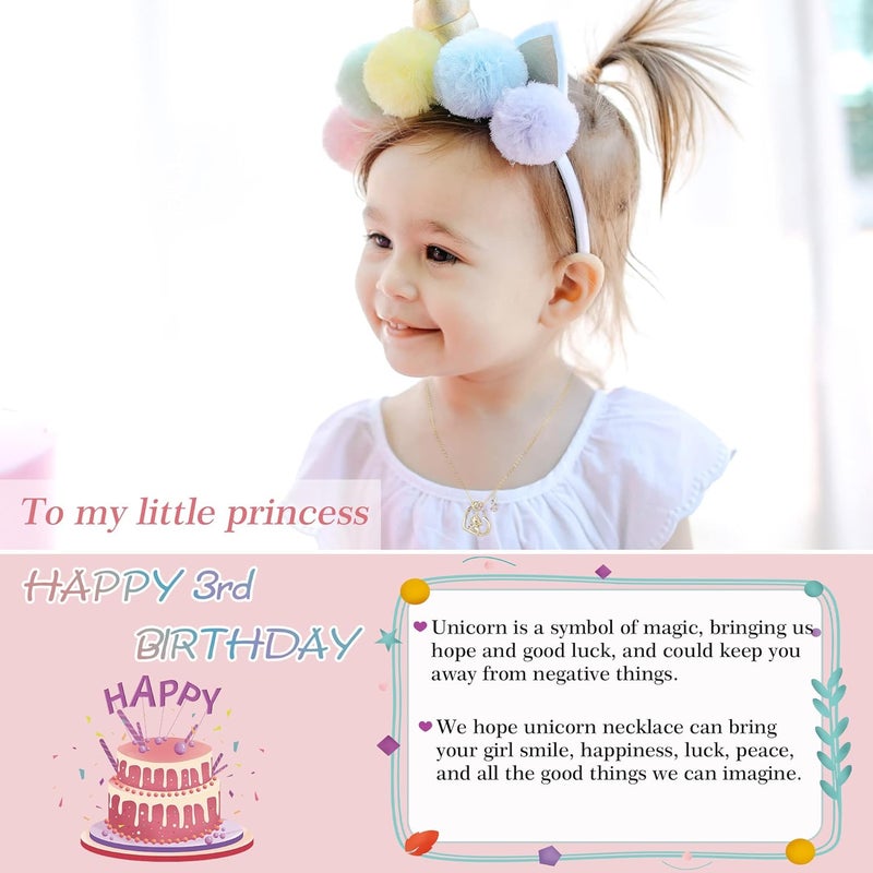 Hidepoo Birthday Unicorns Gifts for Girls - Unicorn Necklace Birthday Gift for 3-16 Year Old Girl Colorful CZ Heart Pendant Unicorn Necklace for Girls Gifts Jewelry - Image 2